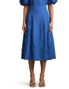 Applique Detail Skirt in Cobalt