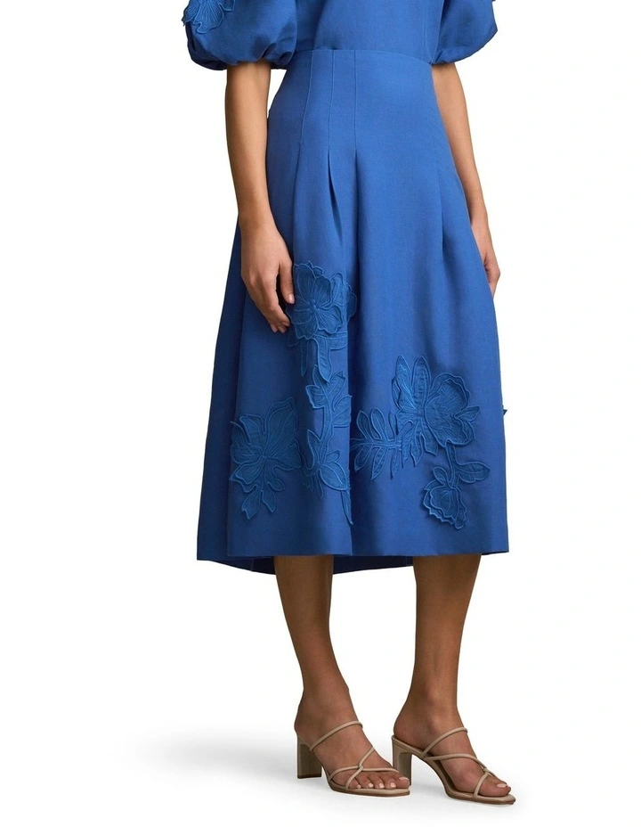 Applique Detail Skirt in Cobalt image 3