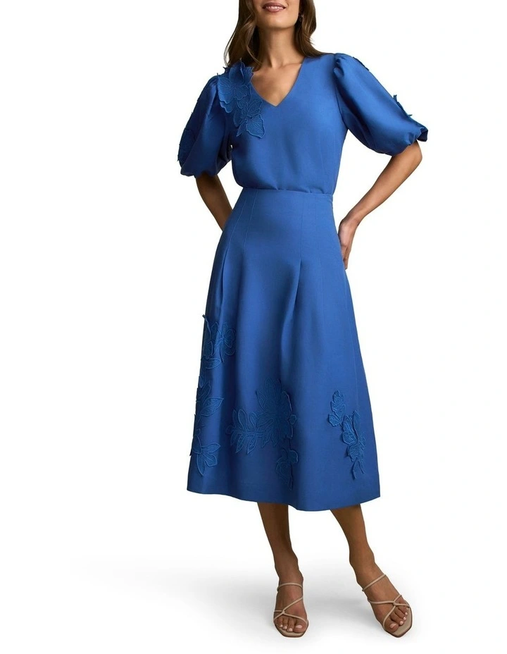 Applique Detail Skirt in Cobalt image 7