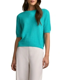 Textured Knit Top in Jewel