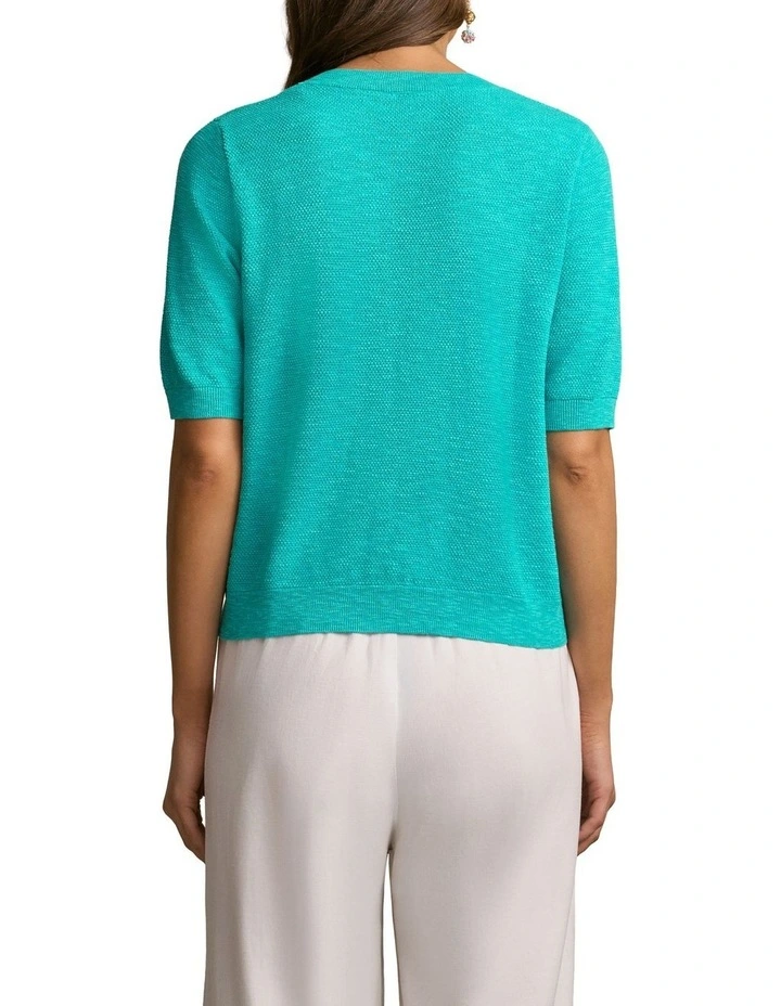 Textured Knit Top in Jewel image 2