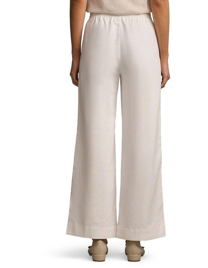 Tab Detail Wide Leg Jeans in White image 2