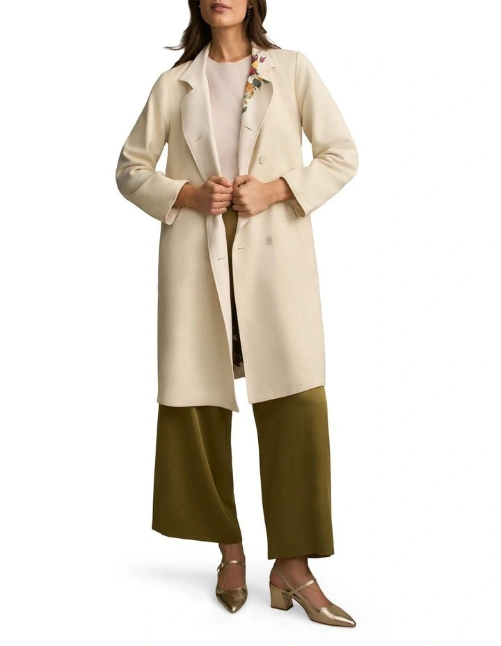 Reversible Linen Coat in Antique Rose Print image 6