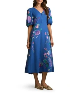Border Print Dress in Blooms Border Print