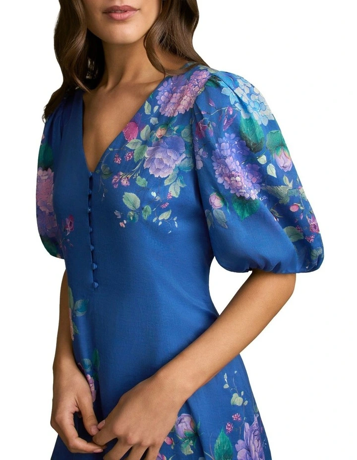 Border Print Dress in Blooms Border Print image 4