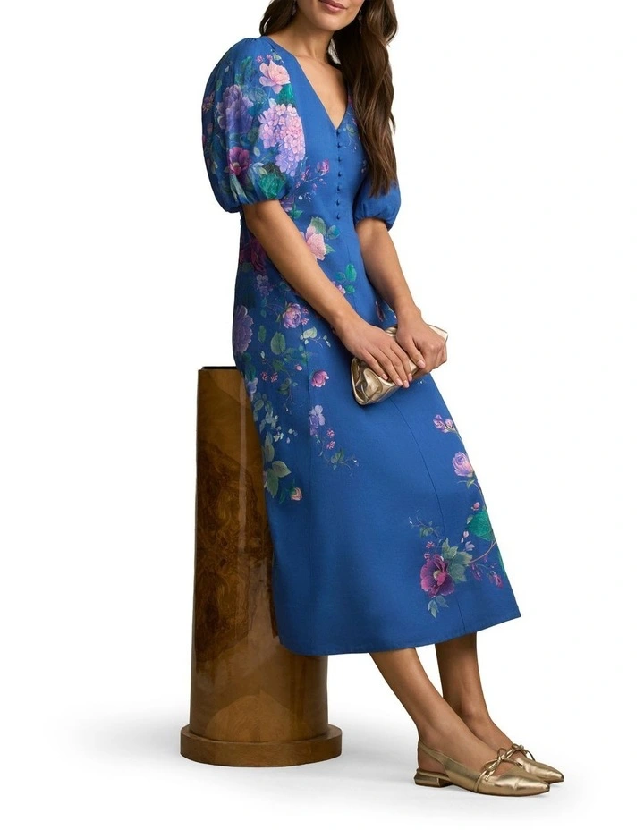 Border Print Dress in Blooms Border Print image 5
