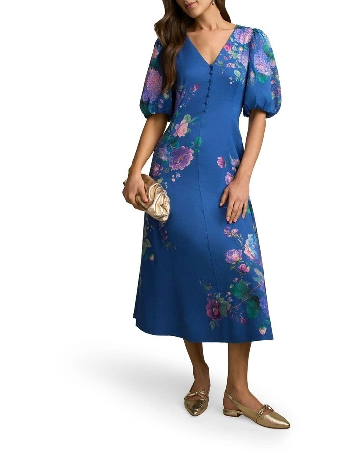 Border Print Dress in Blooms Border Print image 7