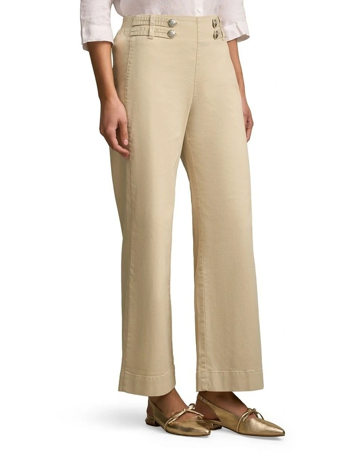 Tab Detail Wide Leg Jeans in Taupe image 3