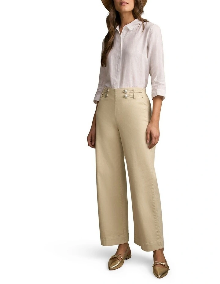 Tab Detail Wide Leg Jeans in Taupe image 4