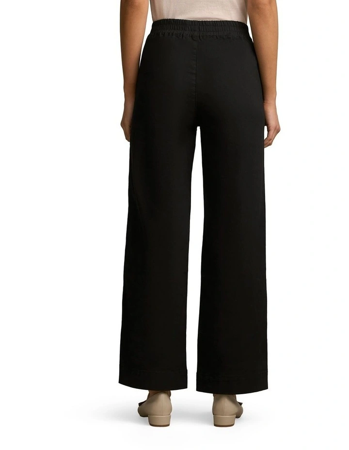 Tab Detail Wide Leg Jeans in Black image 2