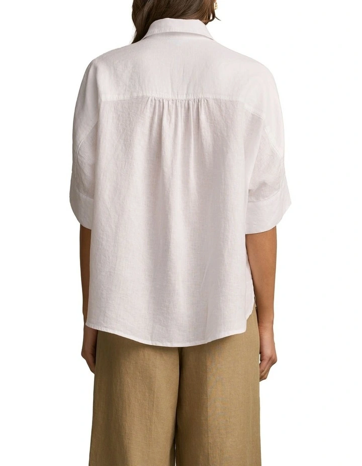 Relaxed Lightweight Shirt in White image 2