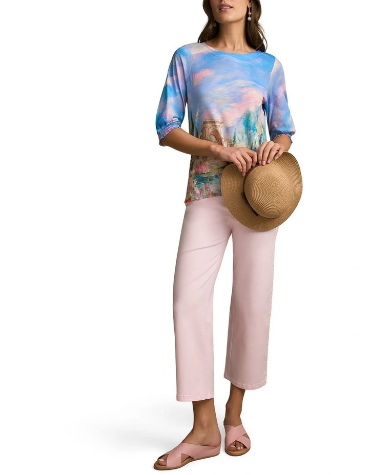 Printed Button Detail TinShirt in Soft Valley Print image 5