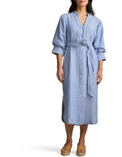 Shirt Dress in Blue Multi Stripe