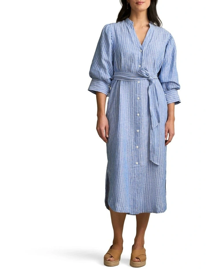 Shirt Dress in Blue Multi Stripe image 1