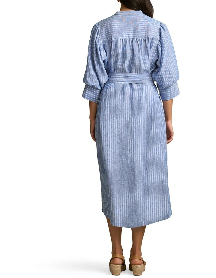 Shirt Dress in Blue Multi Stripe image 2