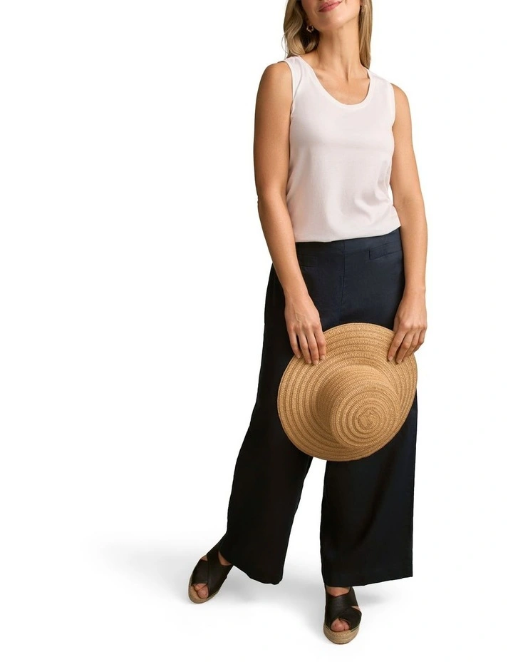 Mercerised Cotton Tank in White image 4