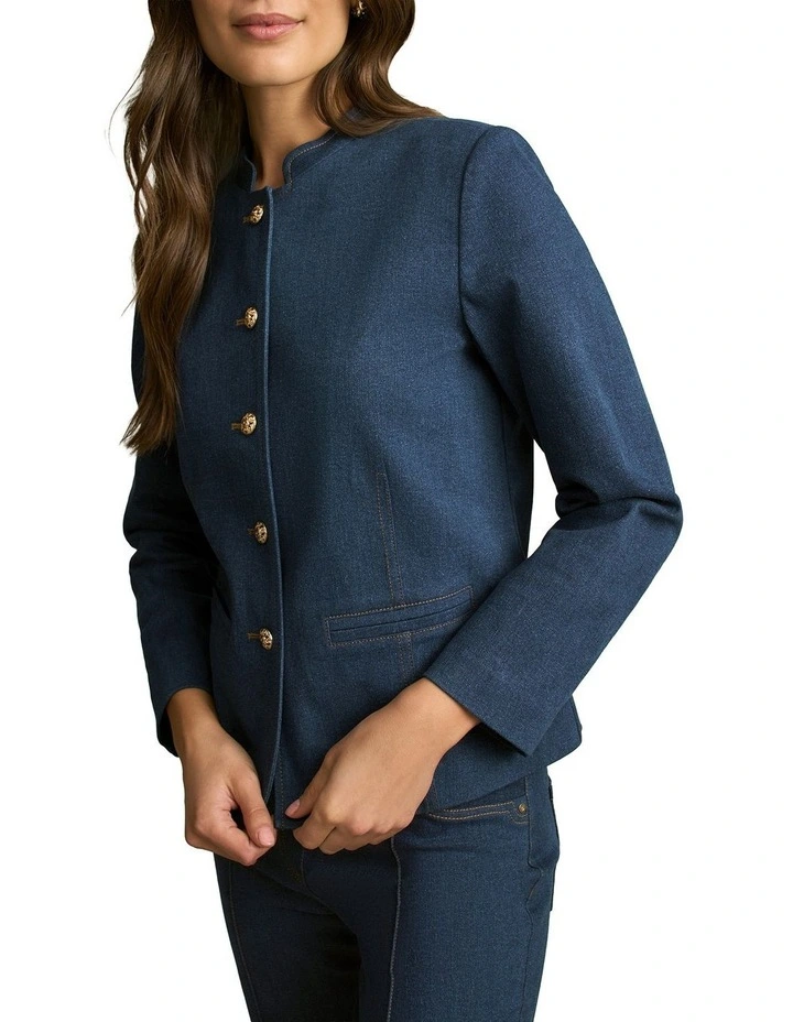 Admiral Denim Jacket in Mid Indigo Wash image 5
