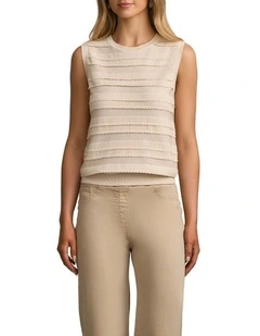 Scallop Detail Tank in Vanilla