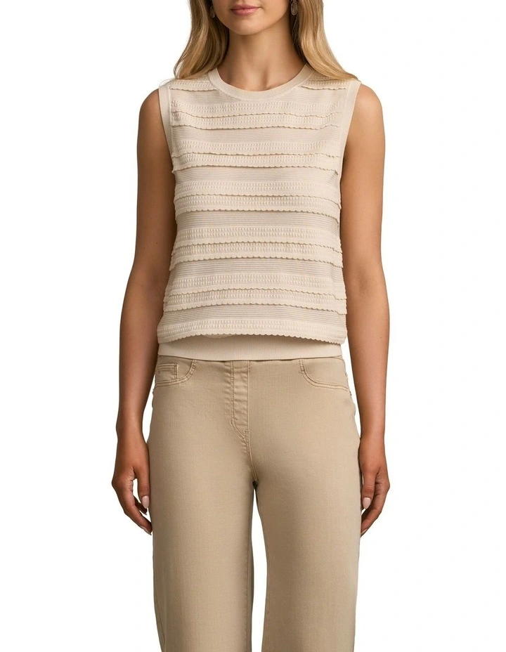 Scallop Detail Tank in Vanilla image 1
