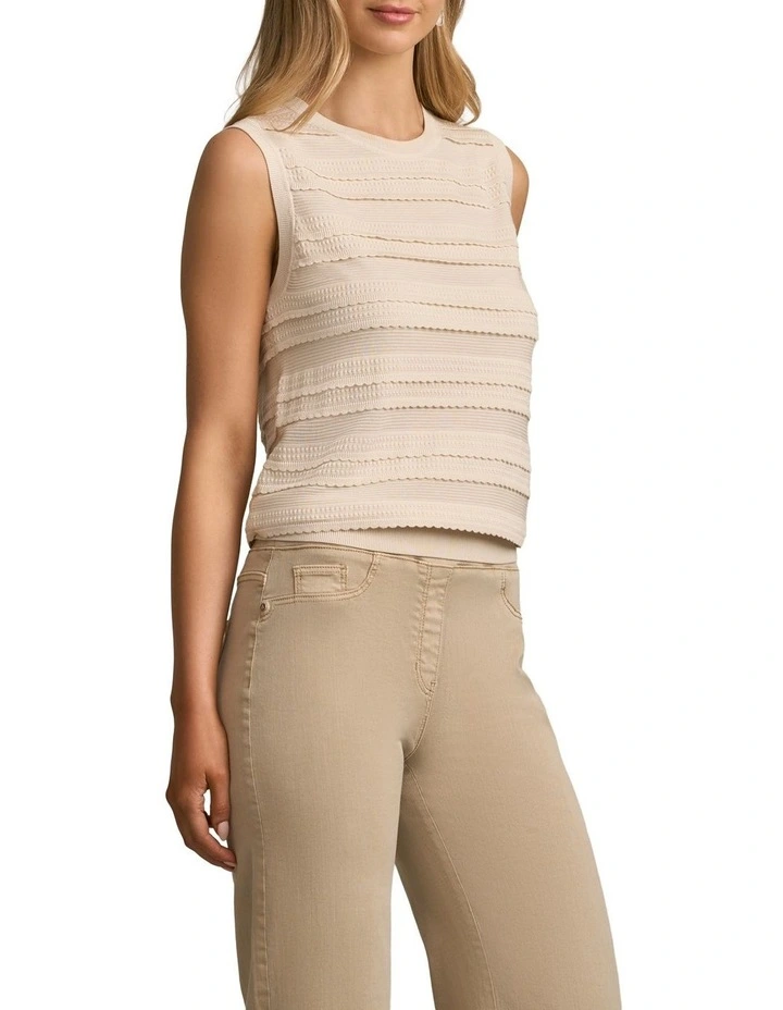 Scallop Detail Tank in Vanilla image 3