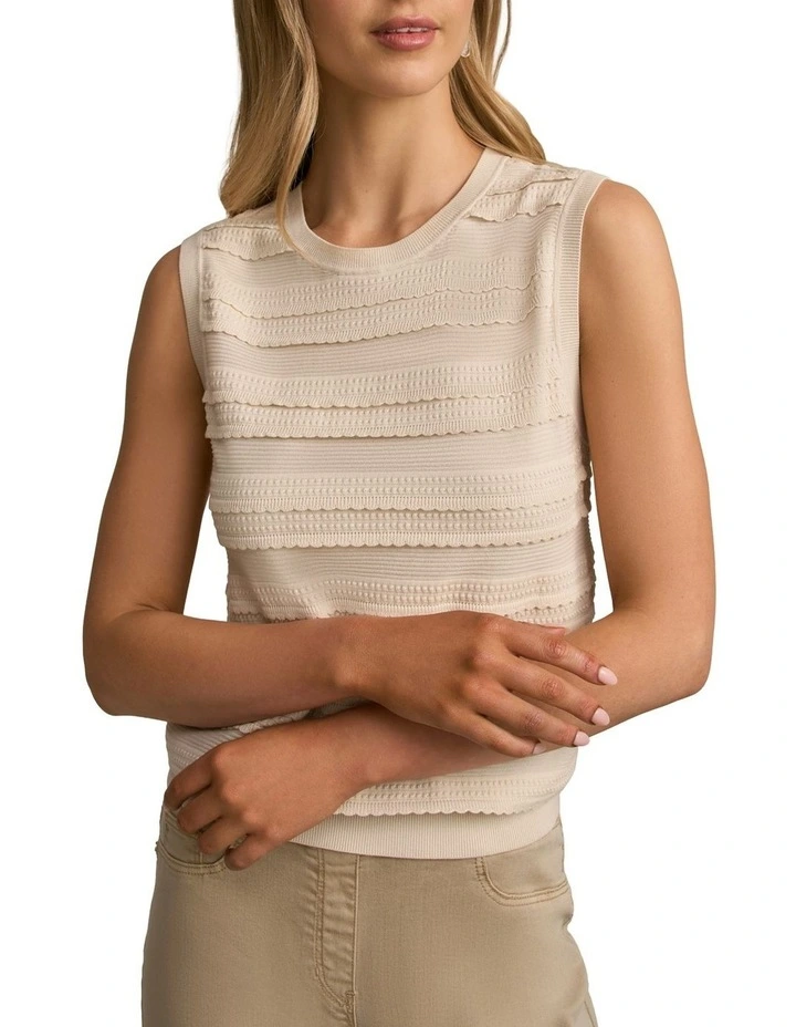 Scallop Detail Tank in Vanilla image 4