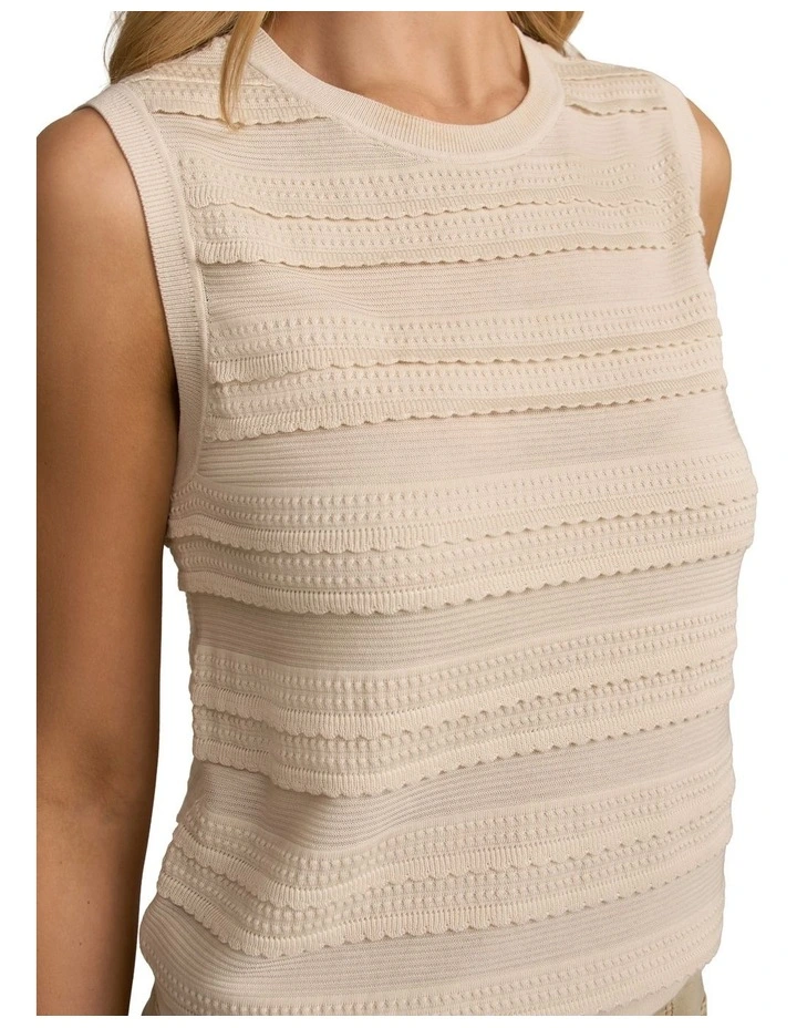 Scallop Detail Tank in Vanilla image 5