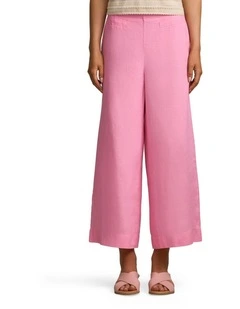French Linen 7/8 Pant in Bubblegum