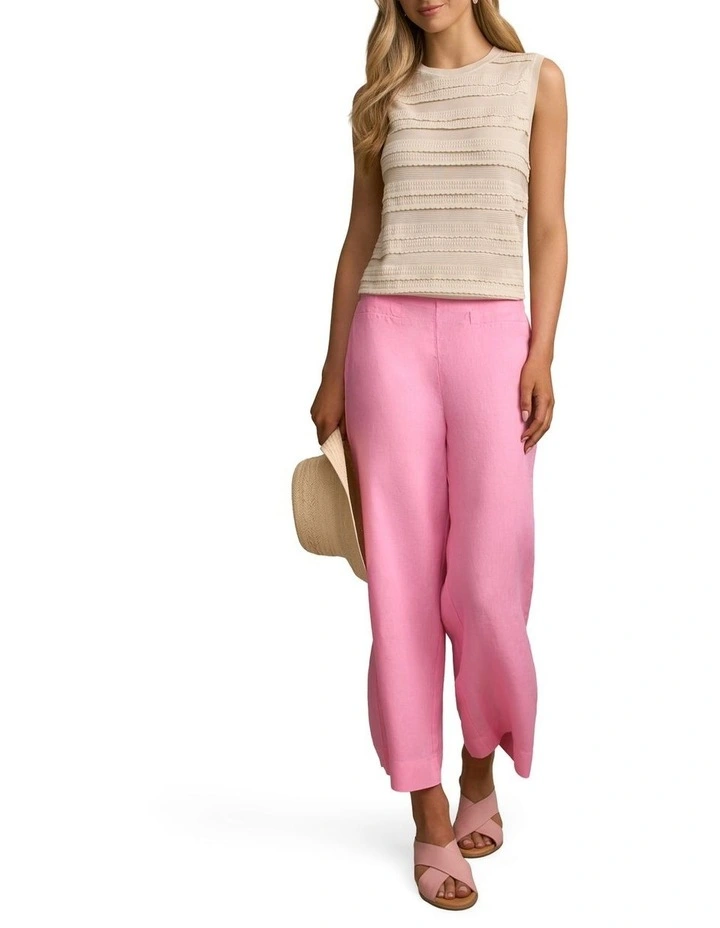 French Linen 7/8 Pant in Bubblegum image 6