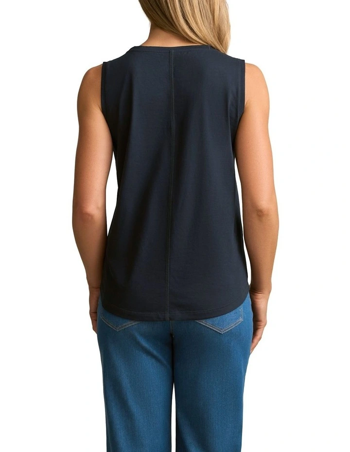 Mercerised Cotton Tank in Ink image 2