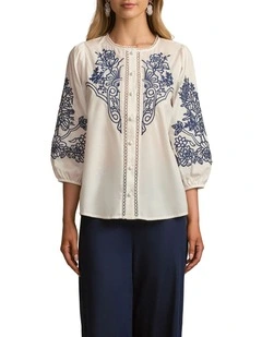 Embroidered Shirt in White