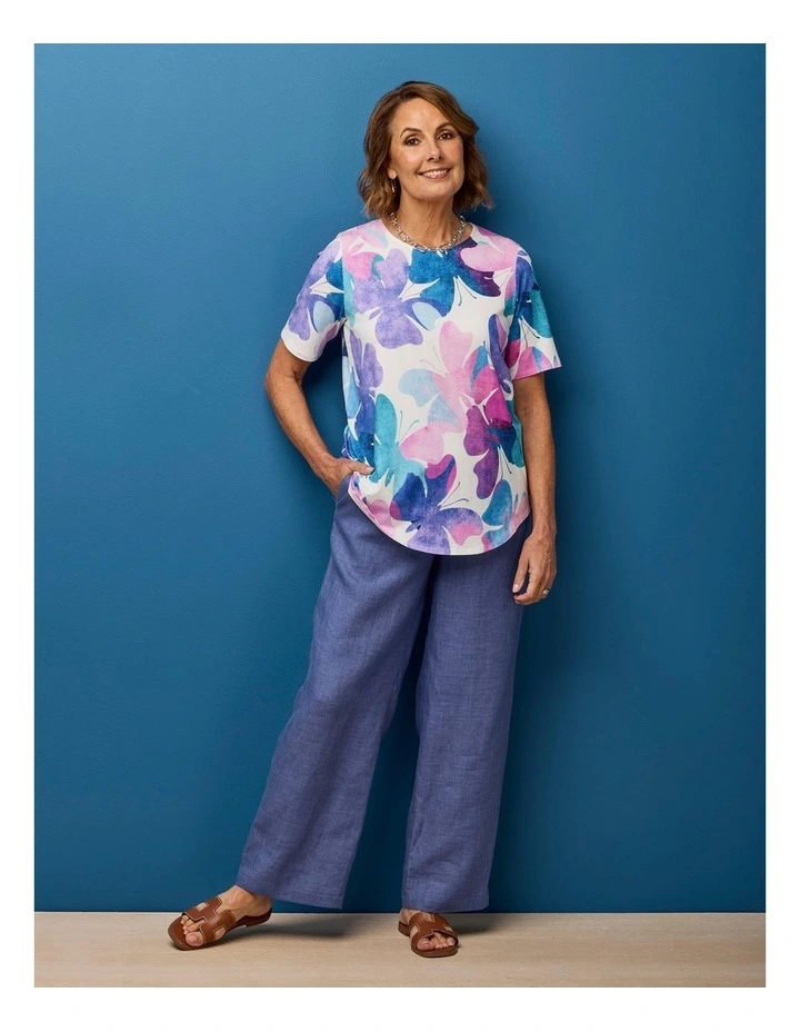 Lazar Linen Long Wide Leg Pant image 6