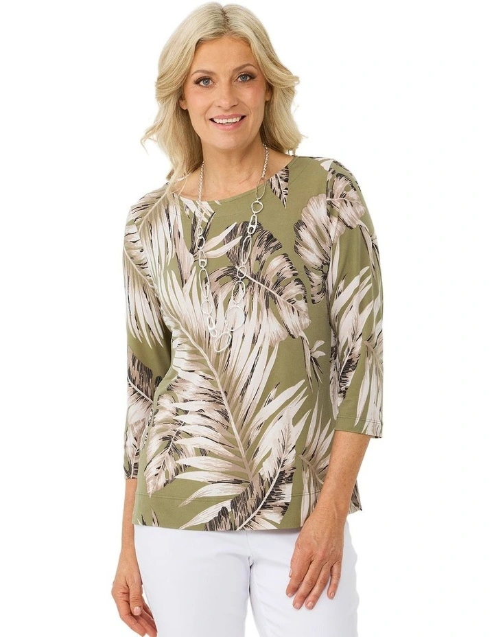 Palm Leaf 3/4 Sleeve Tee image 1
