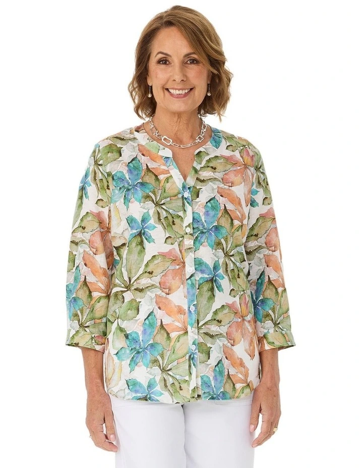 Chianti Open Neck 3/4 Sleeve Shirt image 1