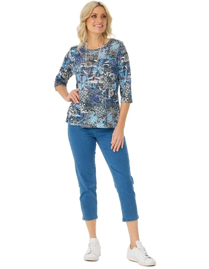 Ruby 3/4 Sleeve Burn Out Top image 4