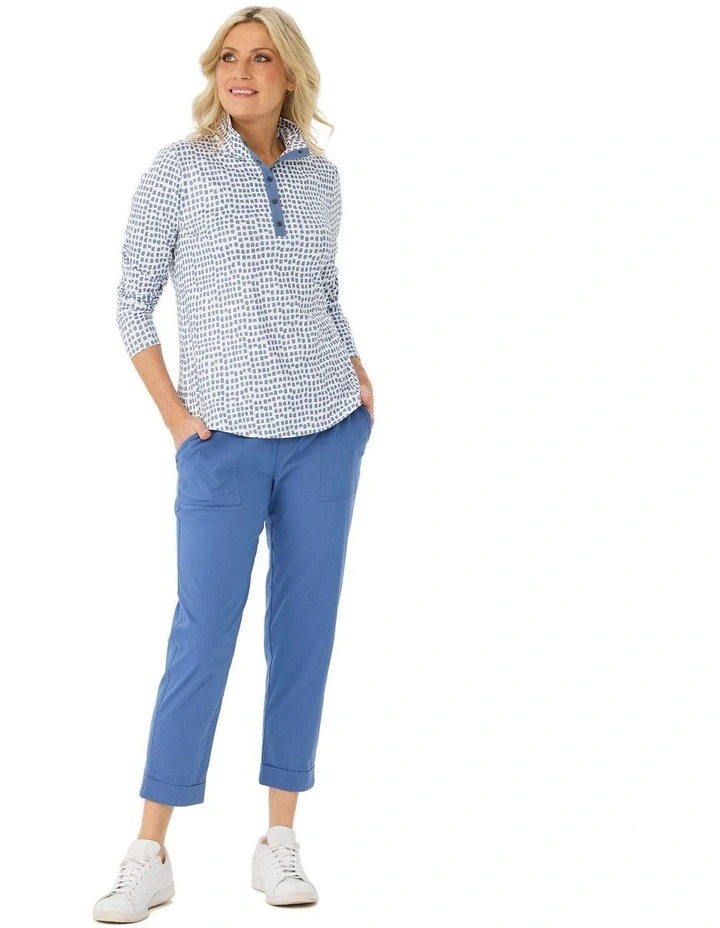 Escape Long Sleeve Stud Neck Polo Top image 4