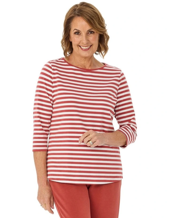 Gisele Stripe 3/4 Sleeve Top image 1