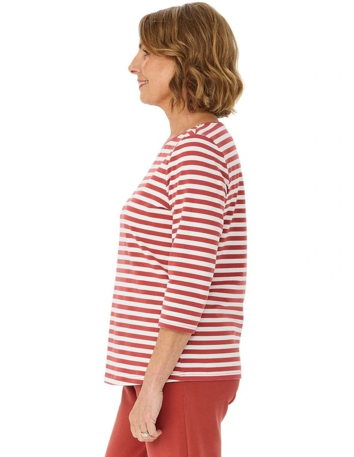Gisele Stripe 3/4 Sleeve Top image 3
