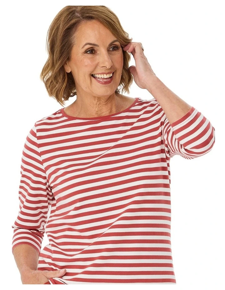 Gisele Stripe 3/4 Sleeve Top image 5