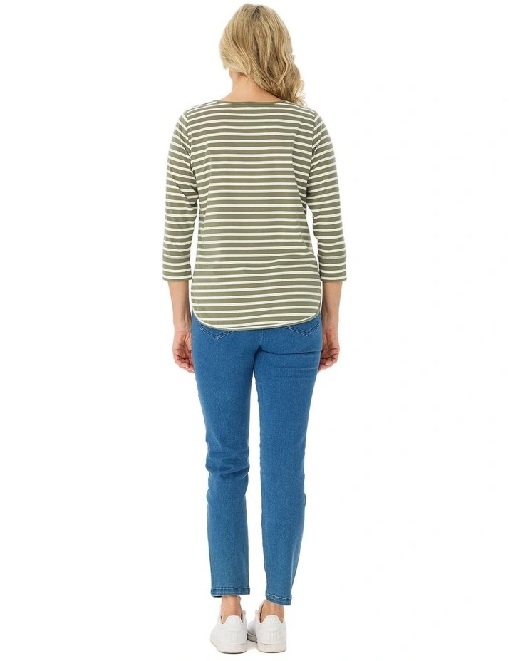 Stripe Eternity 3/4 Sleeve Top image 2