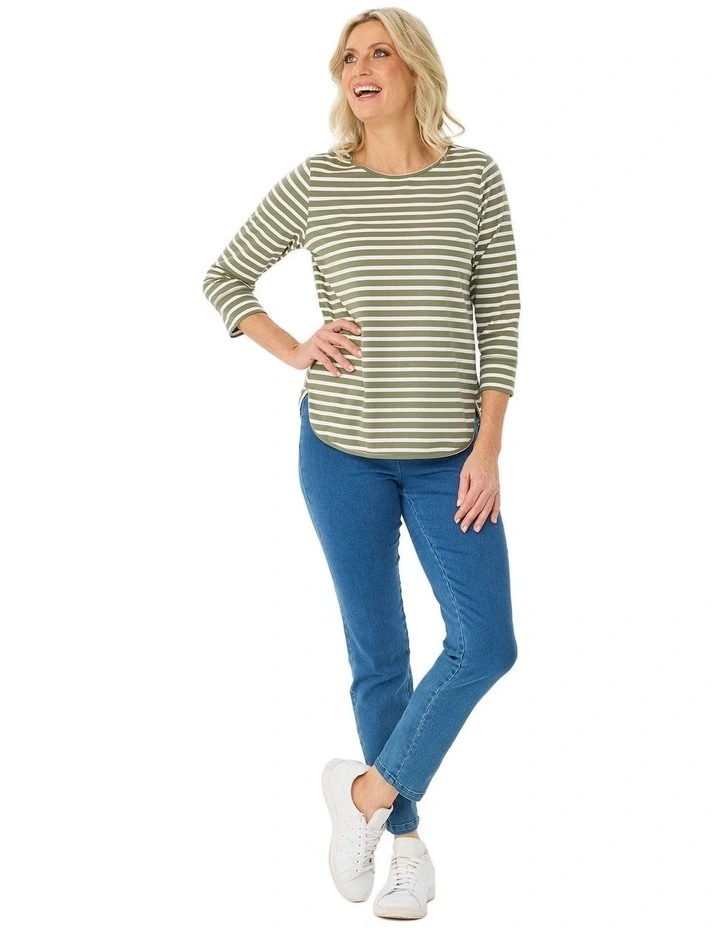 Stripe Eternity 3/4 Sleeve Top image 4