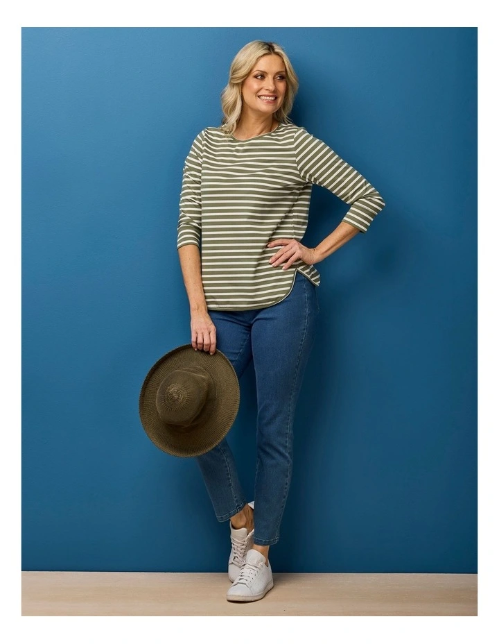 Stripe Eternity 3/4 Sleeve Top image 6