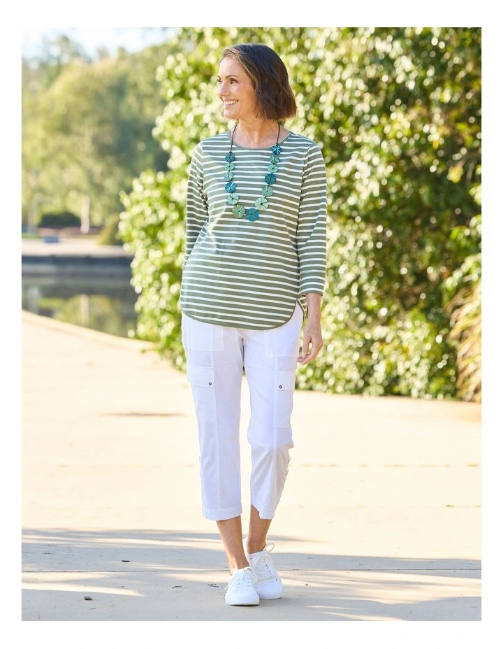 Stripe Eternity 3/4 Sleeve Top image 7