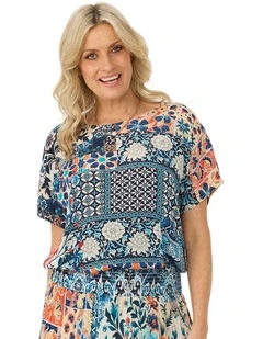 Mosaic Relaxed Short Sleeve Top