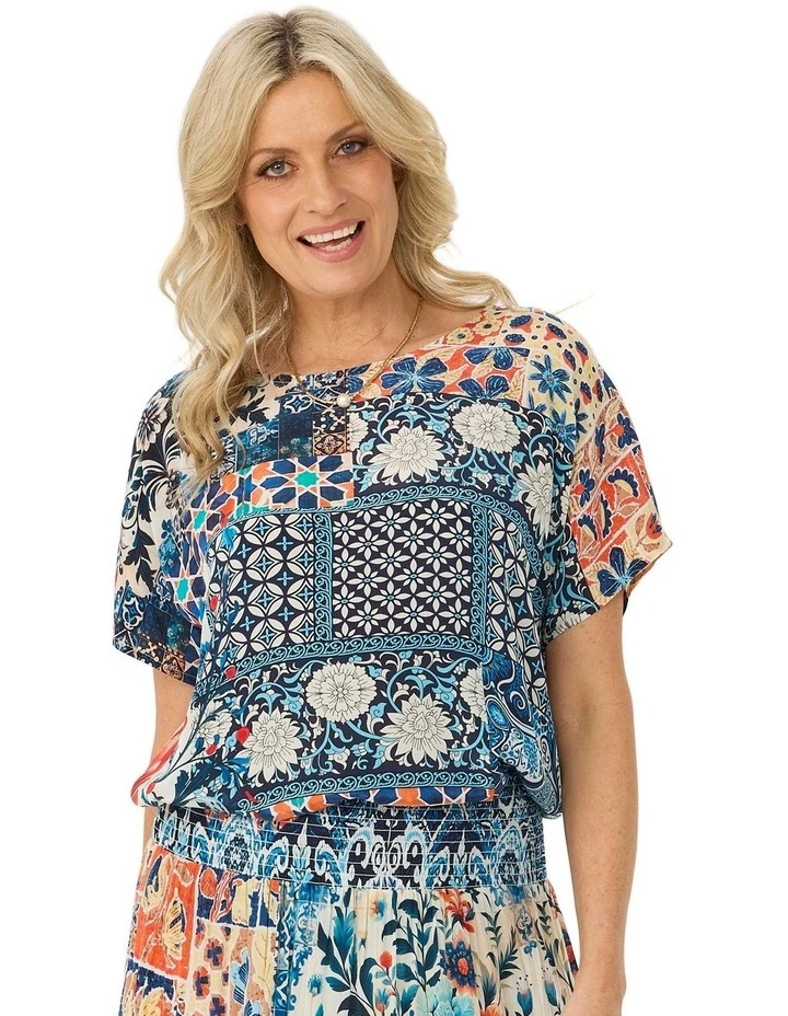 Mosaic Relaxed Short Sleeve Top image 1