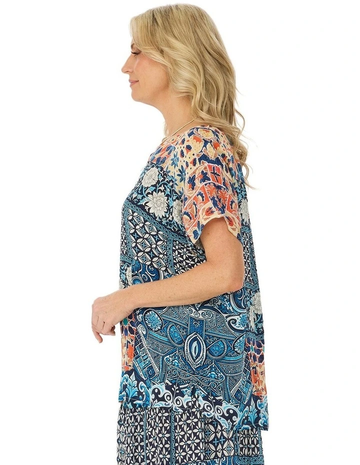 Mosaic Relaxed Short Sleeve Top image 3