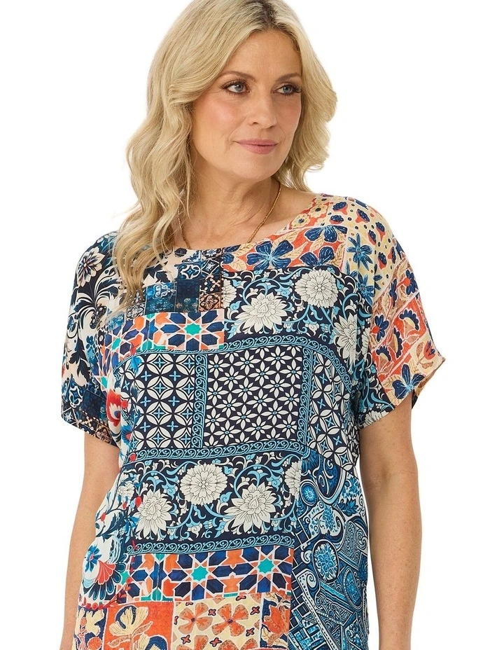 Mosaic Relaxed Short Sleeve Top image 5