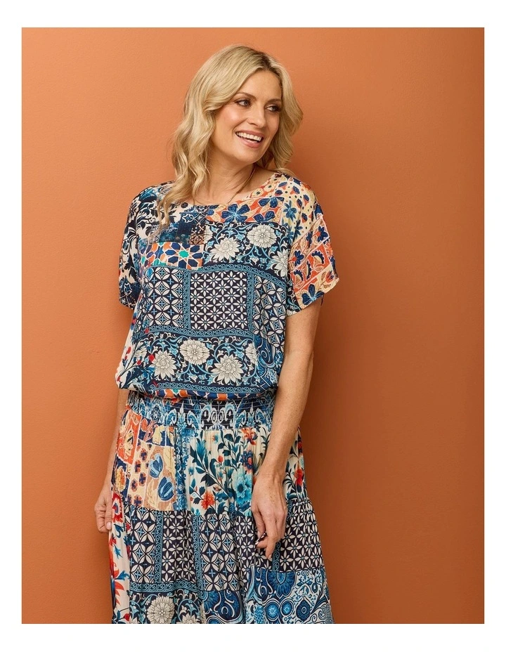 Mosaic Relaxed Short Sleeve Top image 6