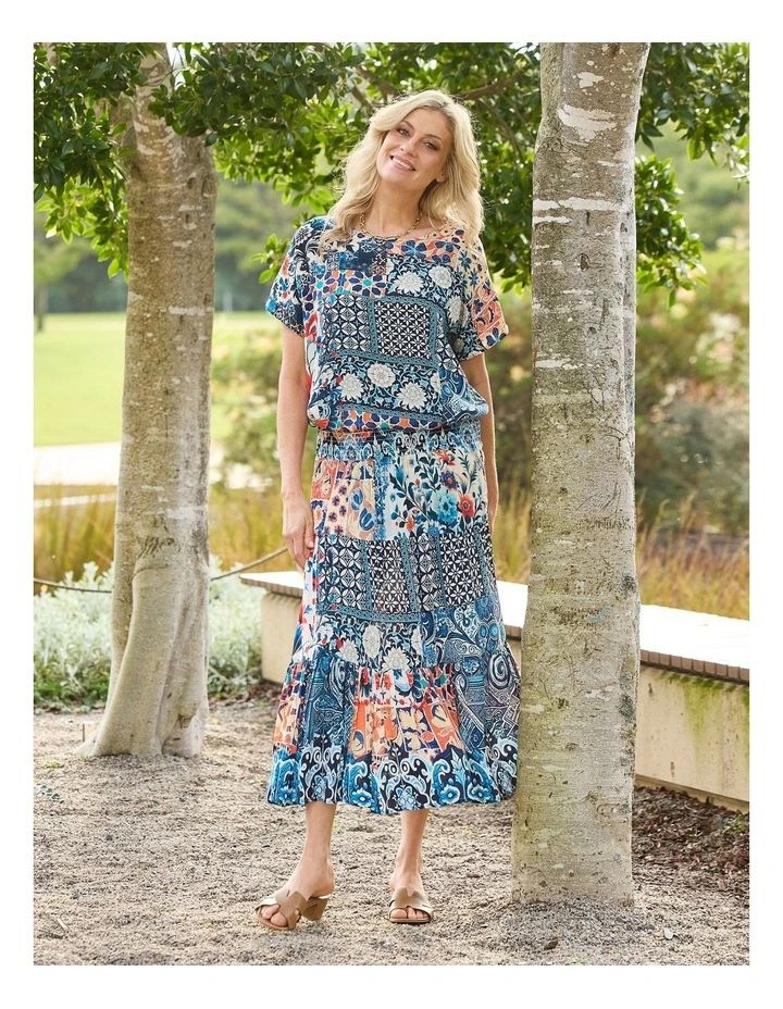 Mosaic Relaxed Short Sleeve Top image 7