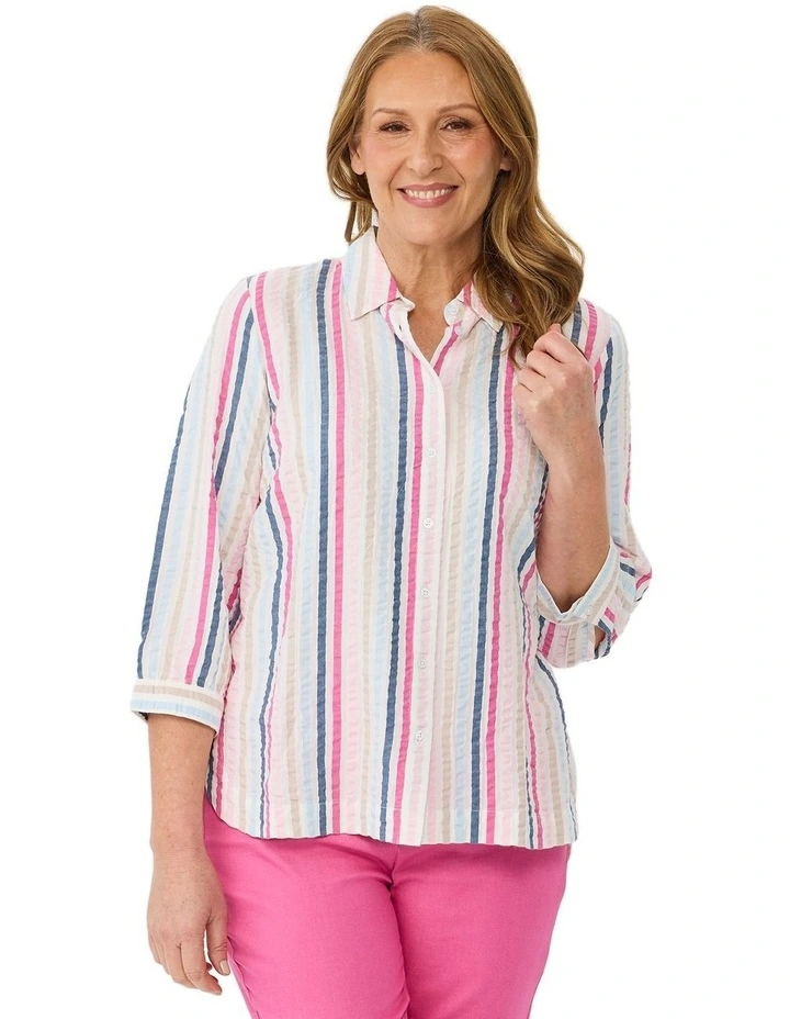 Cassandra Stripe 3/4 Sleeve Shirt image 1