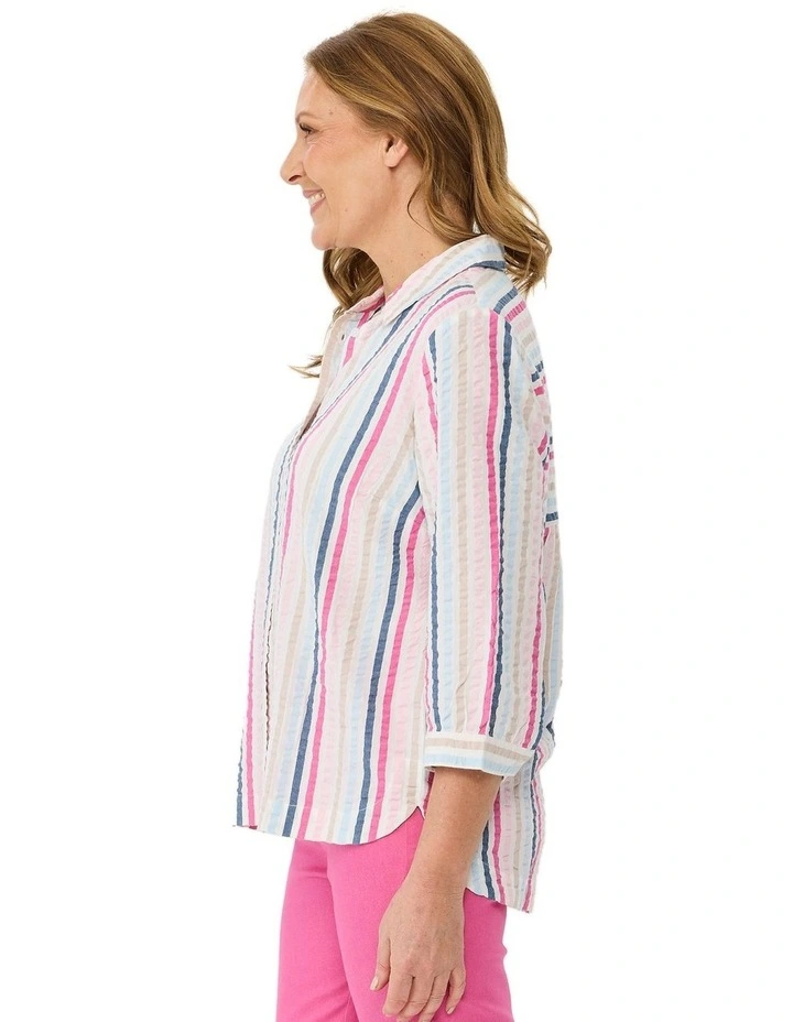 Cassandra Stripe 3/4 Sleeve Shirt image 3